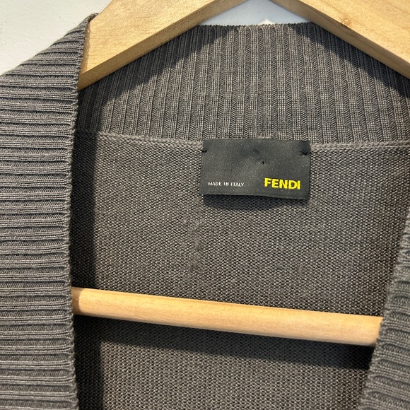 FENDI ~ 100% wool button up cardigan - Picture 2 of 9
